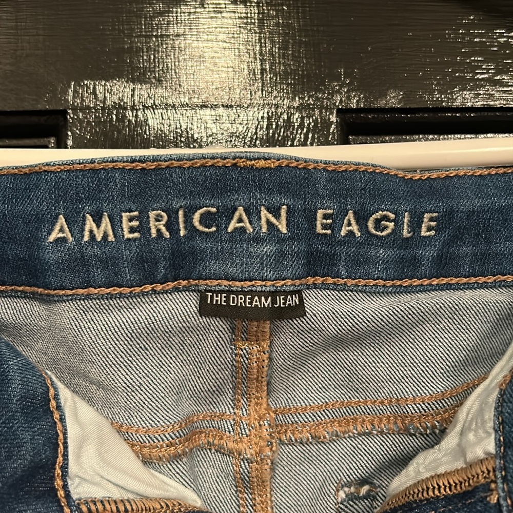 American Eagle The Dream Short Midi Denim Shorts Stretch Womens Size 4 - Picture 5 of 7